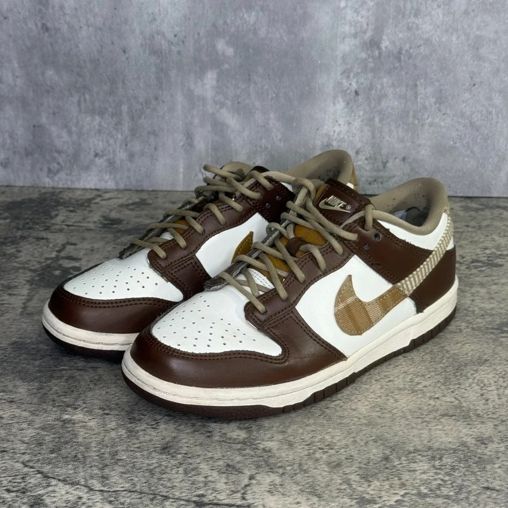 Nike Dunk Low GS Brown Plaid 4Y/ 5.5W Sneakers FV3653-191